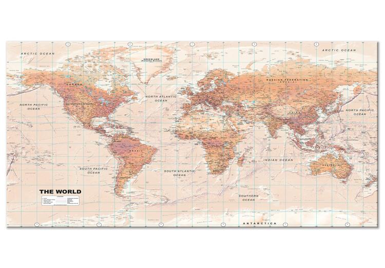 Wandbild XXL World Map: Orange World II [Large Format]
