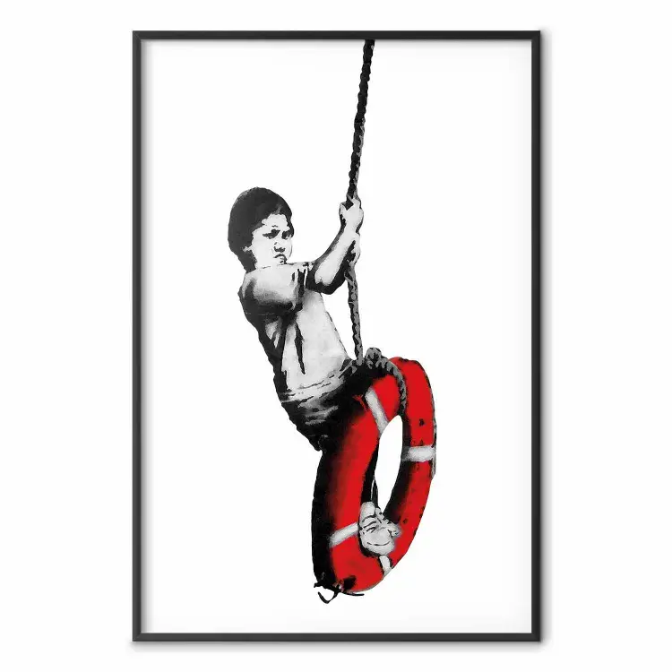 Banksy: Boy on Tire - Junge auf Reifen mit Ring
