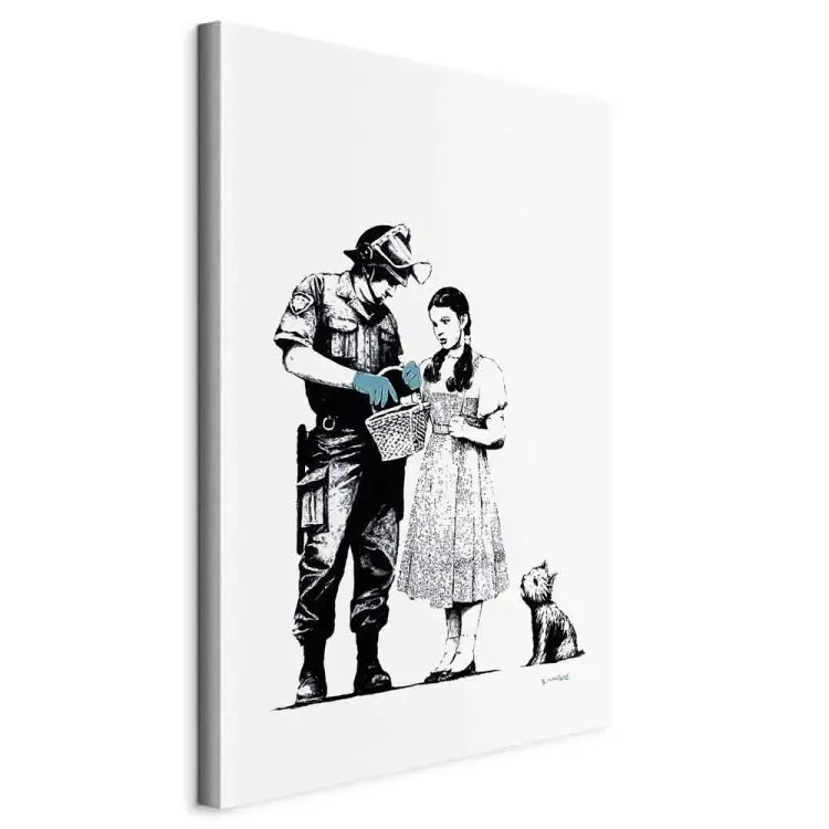 Mädchen, Hund und Polizist - jugendliche Grafik im Street-Art-Stil