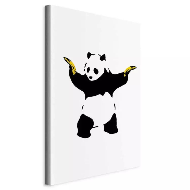Panda mit Waffen (1-teilig) Hochformat - Exotisches Tier mit Bananen