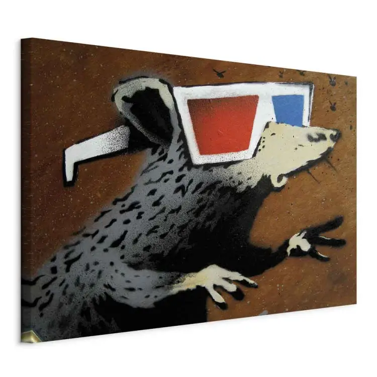 Ratte mit Brille im 3D-Stil (Banksy) - Fantasievolles Tier