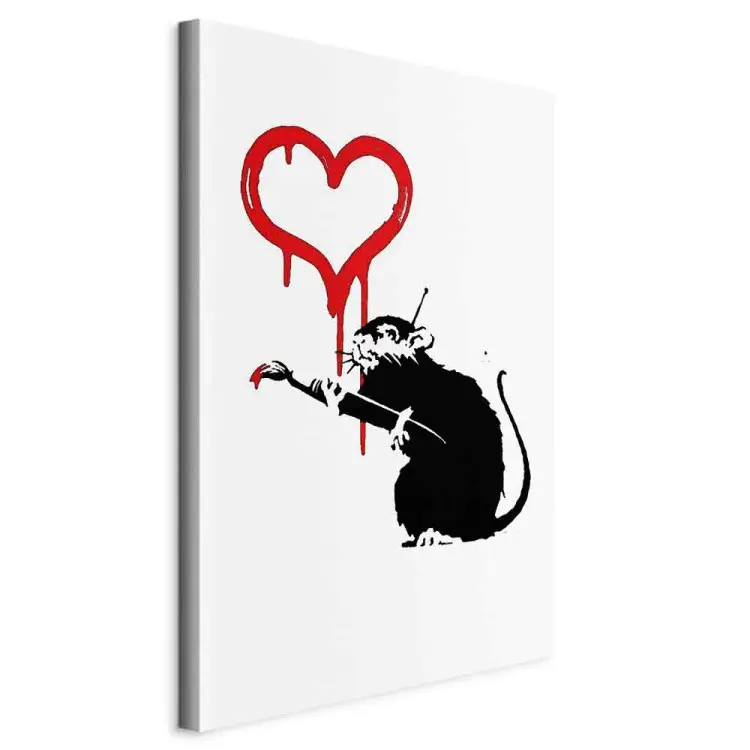 Liebesratte Hochformat - Ratte als Herzmalerei