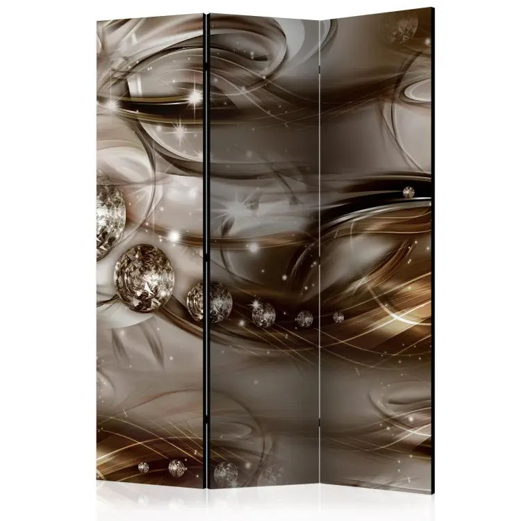 Grauer Fluss - Abstraktion in Diamanten in Gold und Silber