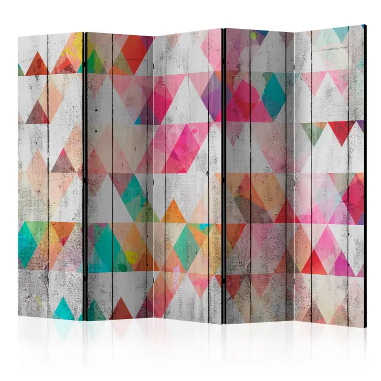 Regenbogen-Dreiecke II - Bunte geometrische Komposition