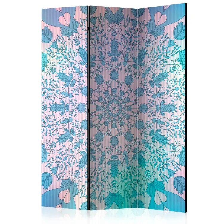 Mädchenhaftes Mandala blau - Mandala auf blauem Grund