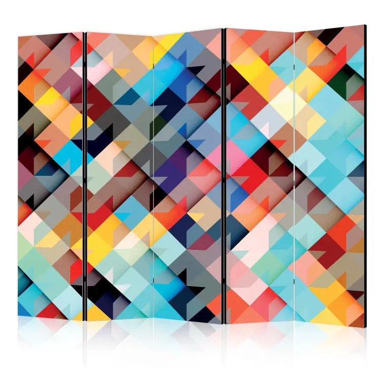 Buntes Patchwork II - Textur mit farbigen geometrischen Figuren