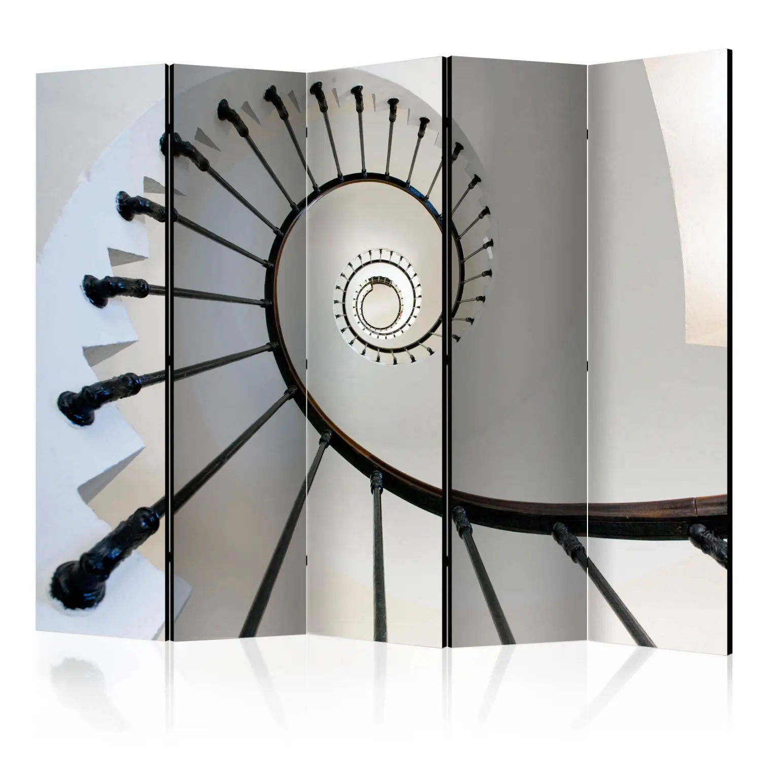 Deko Paravent Treppe (Leuchtturm) II - Architektur einer gewundenen Wendeltreppe - Paravents