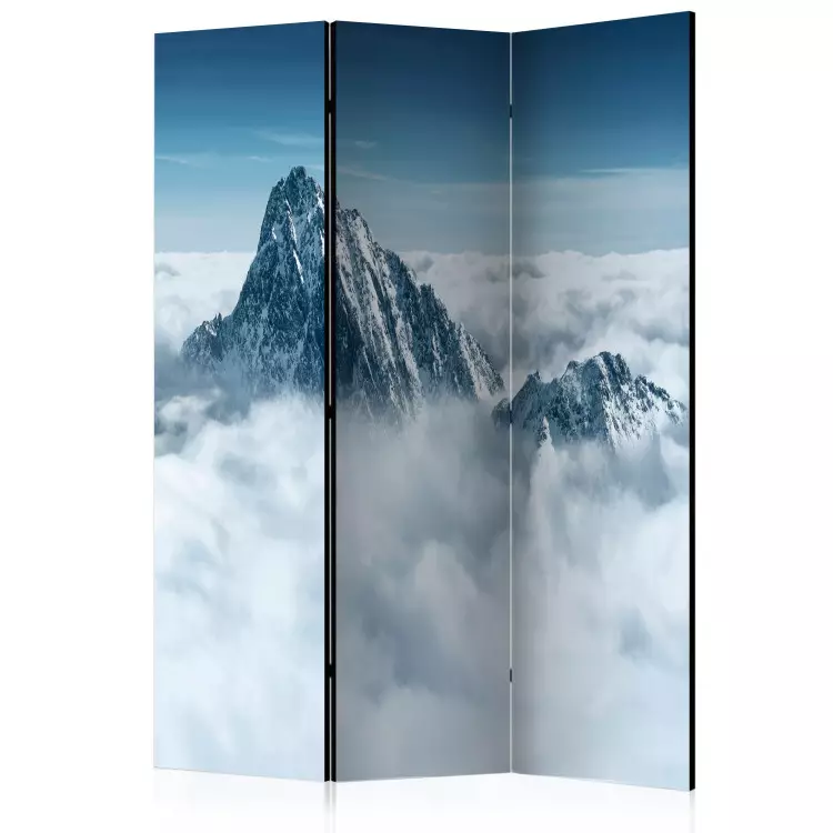 Berggipfel in den Wolken (3-teilig) - Winterliche Felsenlandschaft