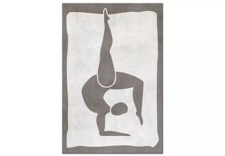 Gymnastische Pose - Scandi-Boho-Grafik in Grautönen