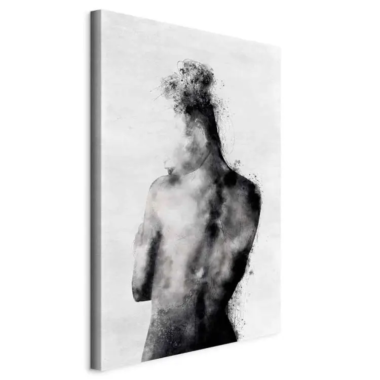 Nachdenklich Hochformat - Abstrakte Schwarz-weiß-Silhouette