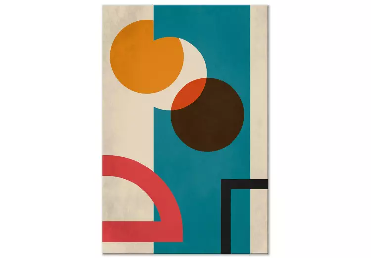 Farbige Geometrie - modernistische Abstraktion mit bunten Figuren