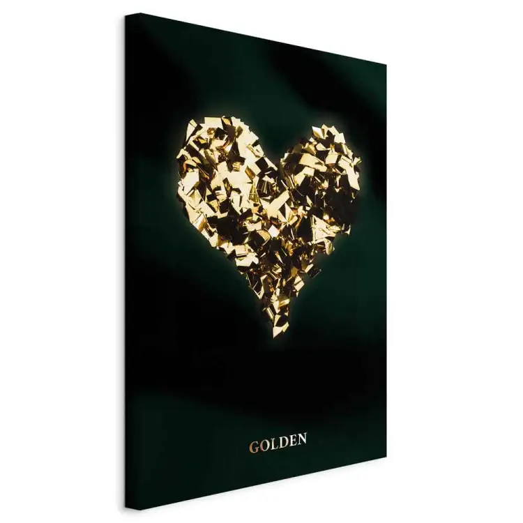 Herz in Gold - Herzform mit Blattgold auf schwarzem Hintergrund