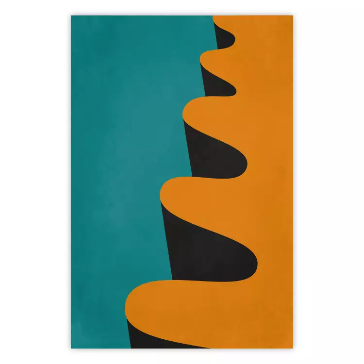 Orangenwelle - Orangefarbenes wellenförmiges Muster im abstrakten Stil