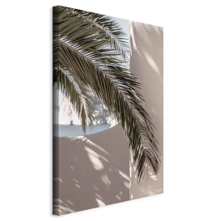 Blick von der Terrasse Hoch - Blatt einer Palme in Marokko
