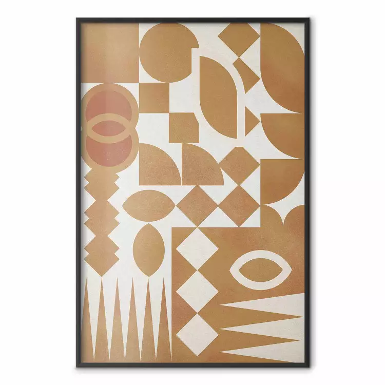Figurativer Rahmen - Abstrakte orange geometrische Figuren
