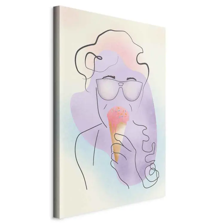 Eis mit Streusel - Abstraktion mit blauem Hintergrund und Eiscreme