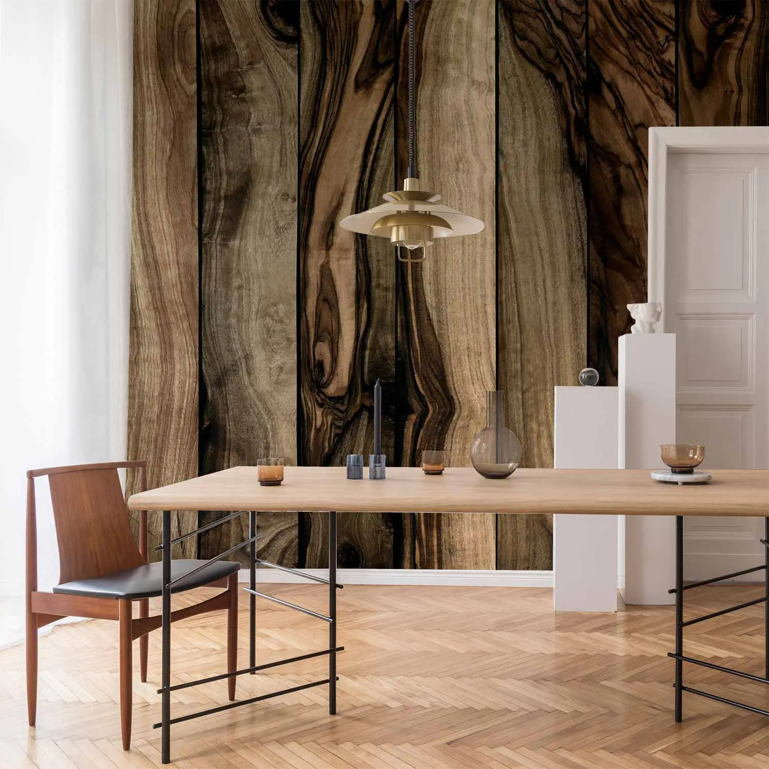 Fototapete gnstig Olivenbaum - Hintergrund mit Muster aus dunklen  Holzplanken - Holz - bimago