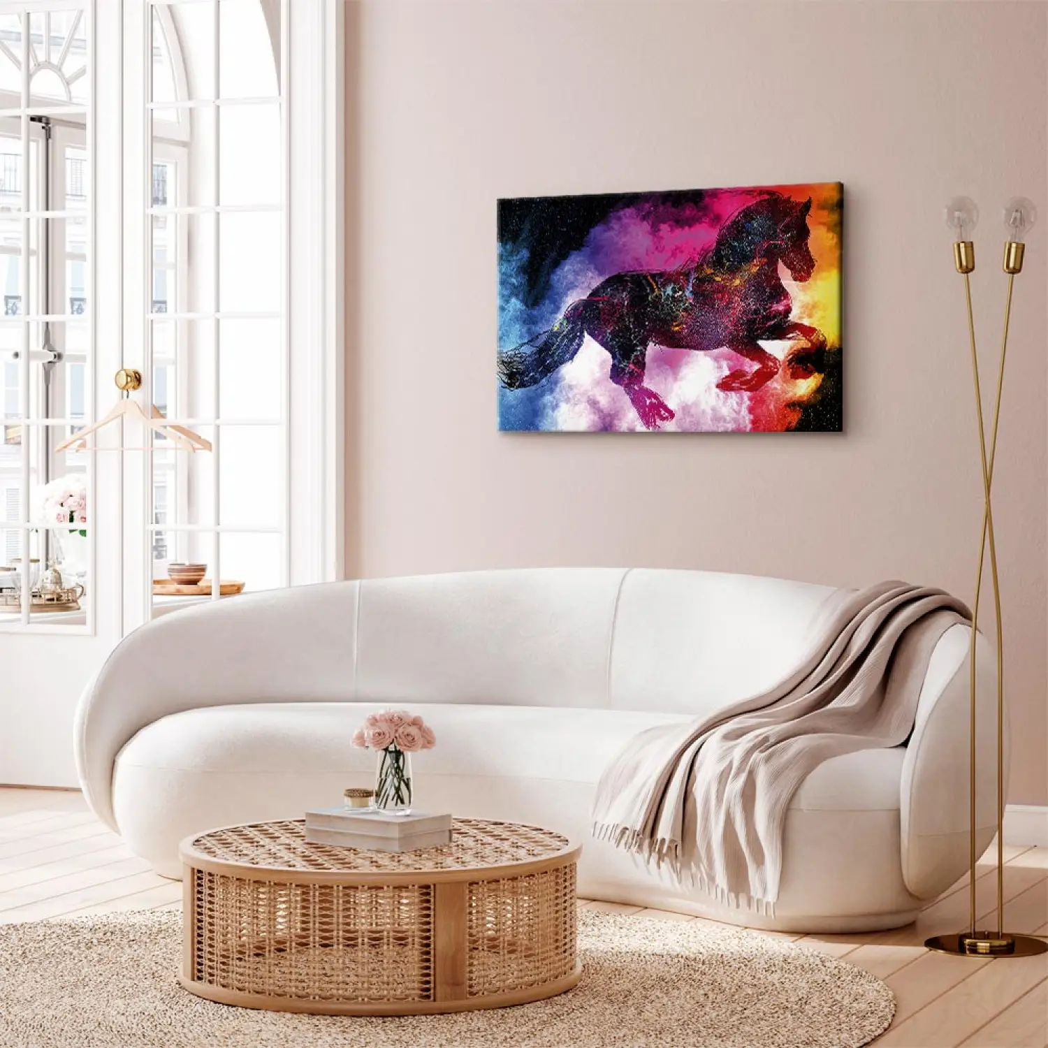 Pegasos Pferd Kinderzimmer Wandbild Leinwand Poster Aluminium Forex