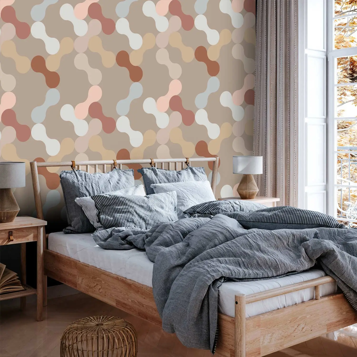 Vliestapete Beige Reflection - Geometrische Motive