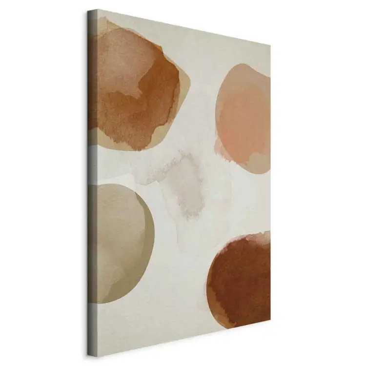 Aquarell - Abstraktion mit ovalen, braunen und beige Flecken