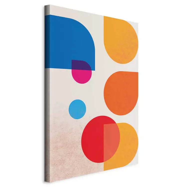 Bunte, geometrische Figuren - abstraktes Motiv auf beigem Hintergrund