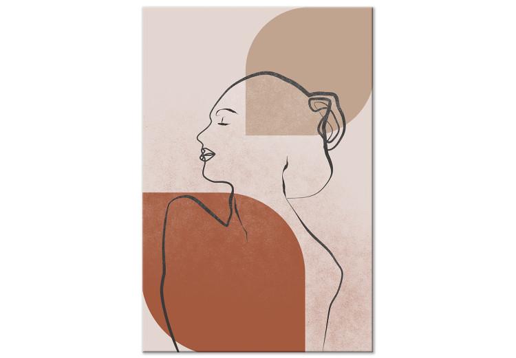 Leinwandbild Weiblicher Akt - abstrakt, minimalistisches Porträt als Line-Art