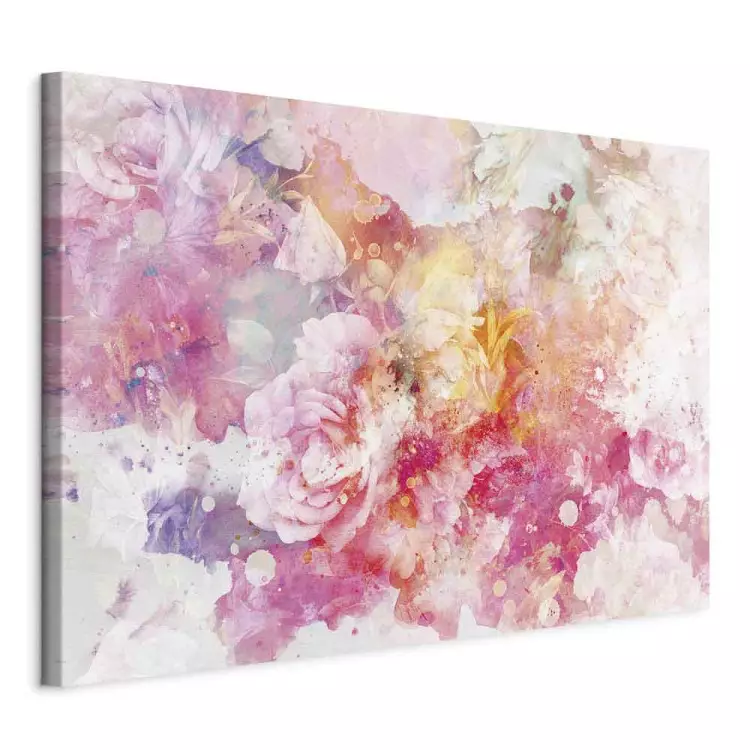 Blumenexplosion (1-teilig) Breit - Rosa abstrakte Blumen
