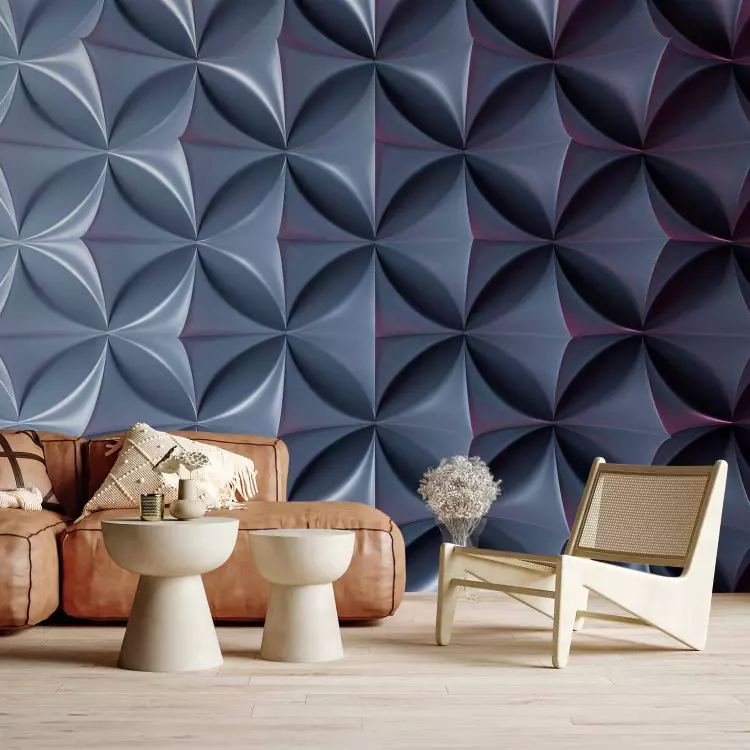Metall 3D-Illusion - Geometrische Figuren in symmetrischer Anordnung