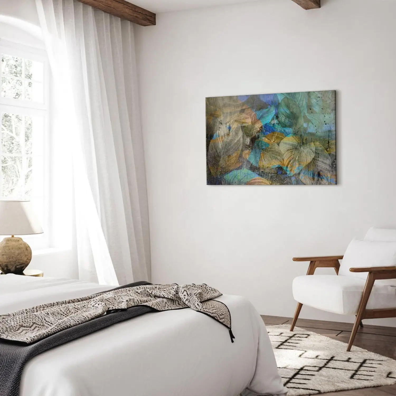 Foto auf Leinwand Dickicht der Bltter - Motiv mit Calathea und farbigem  Effekt - Bltter - bimago
