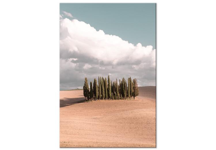 Leinwandbild Toskanischer Wald - Foto mit Toskana-Landschaft, Wolken und Zypressen