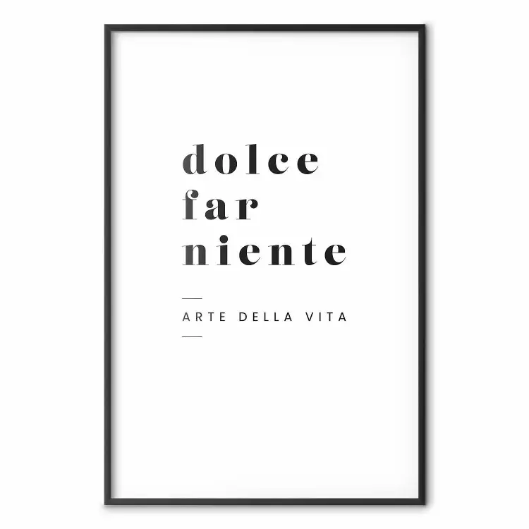 Dolce far niente - Einfache Komposition mit italienischen Beschriftungen