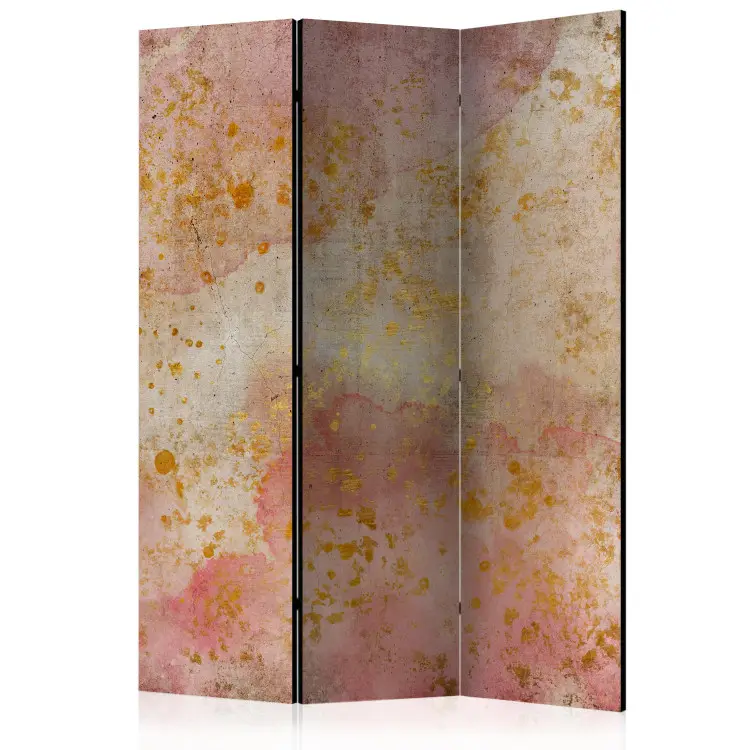 Goldene Bläschen - Aquarellabstraktion auf Betonhintergrund