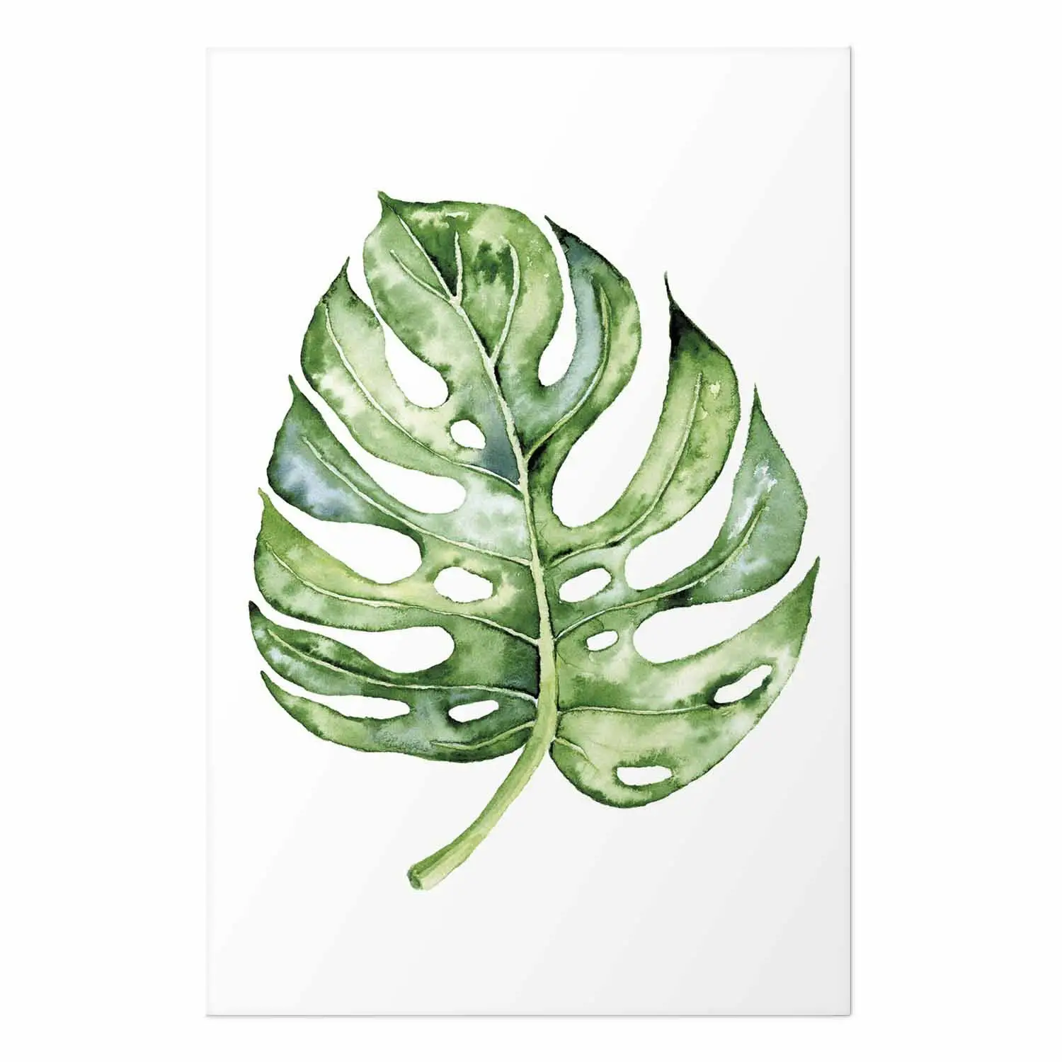 Wandposter Aquarell-Monstera - Einfache Komposition mit grner Pflanze -  Poster - bimago