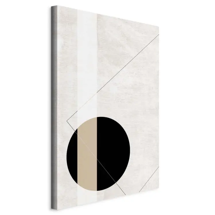 Schwarzes Rad und Rechteck - geometrische Abstraktion