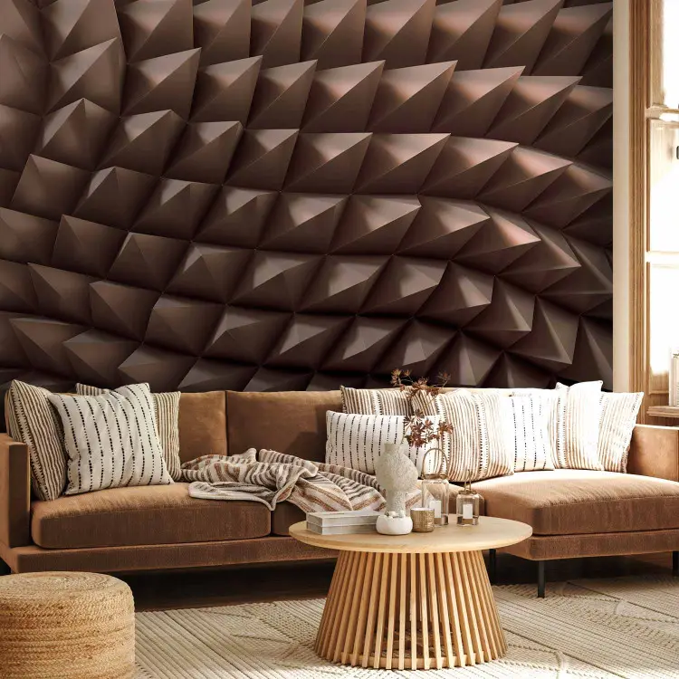 Scharfe Kanten - abstraktes geometrisches 3D-Muster, optische Täuschung, perfekt für ein modernes Wohnzimmer