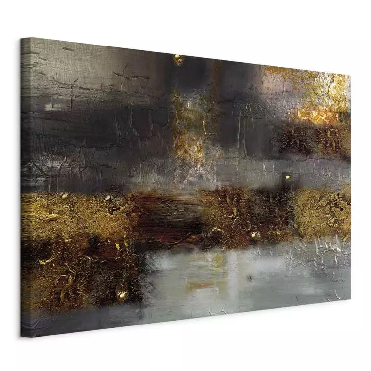 August Abend (1-teilig) breit - goldene Abstraktion