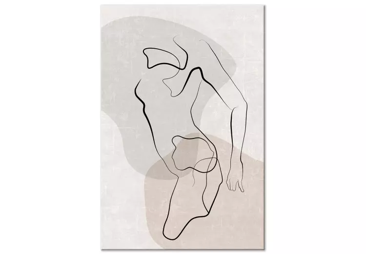 Erträumte Sehnsüchte – eine minimalistische Darstellung einer weiblichen Figur im Lineart-Stil, eine ideale Inneneinrichtung im skandinavischen Stil