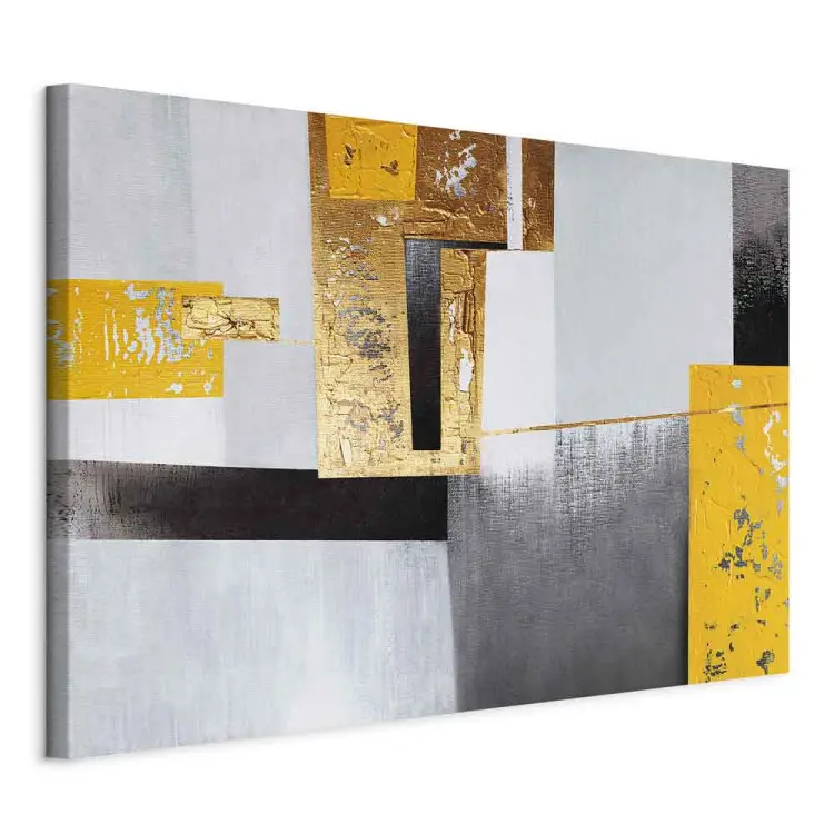 Goldener Ort Breit - Moderne Abstraktion mit Figuren
