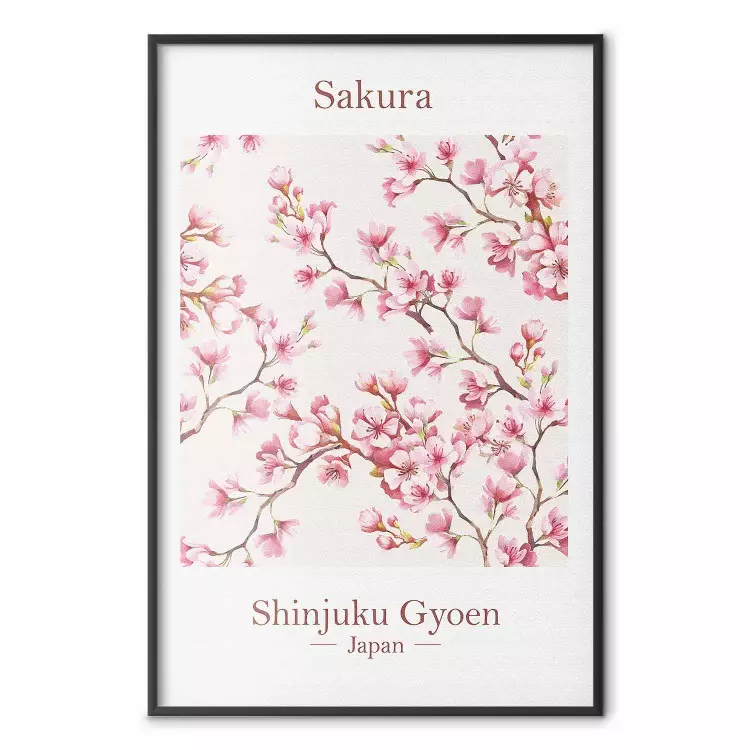 Kirschblüte - Englische Beschriftungen und rosa Blüten
