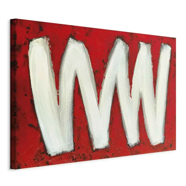 Zwei Buchstaben W Breit - Abstraktion auf rotem Hintergrund