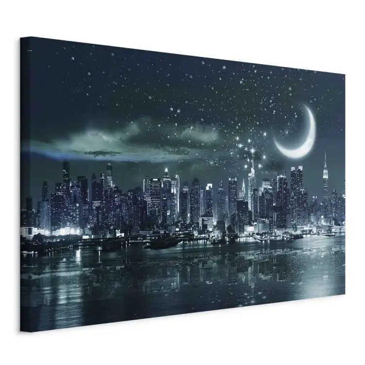 Mond über Manhattan Breit - New York bei Nacht