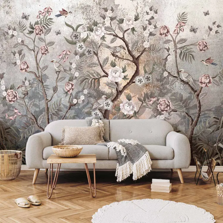 Blühende Aura - Pflanzenlandschaft mit Blumenbäumen