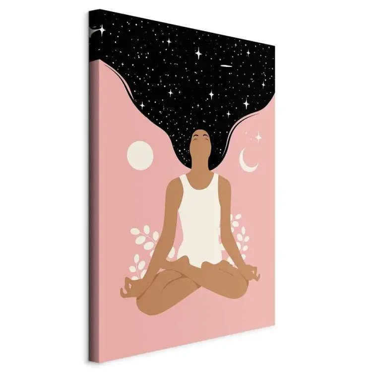 Morgenyoga Vertikal - Frau in Selbstliebe-Stimmung