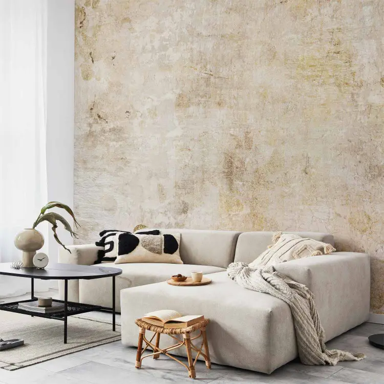 Scandi Boho mit Textur - Einheitlicher Hintergrund mit Muster in Beige