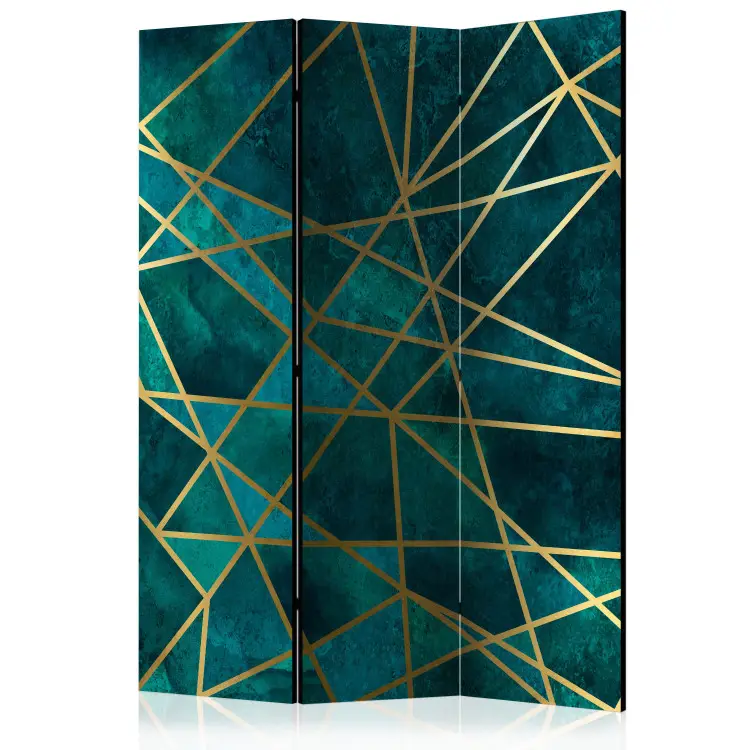 Kostbare Jade - geometrische Komposition mit goldenen Linien