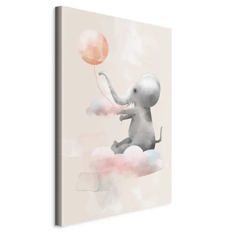 Freudiges Elefanten- und Wolkenbild - Komposition, Kinder
