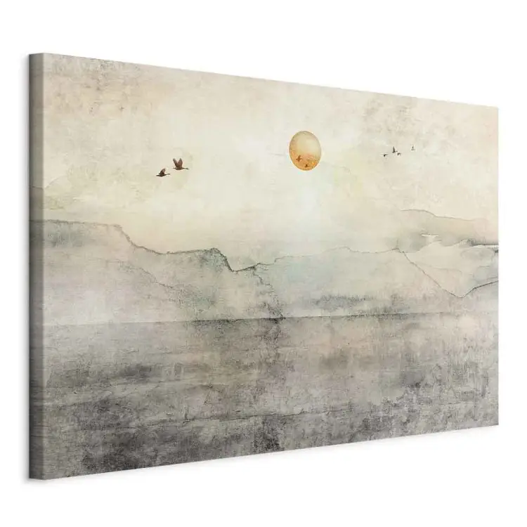 Ruhiger Flug Breit - Landschaft mit Berg- und Sonnenblick