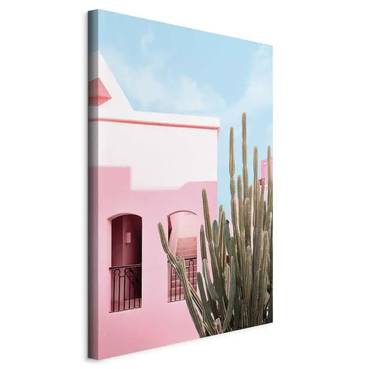Miami Kaktus - Rosa Architektur in einer Urlaubslandschaft