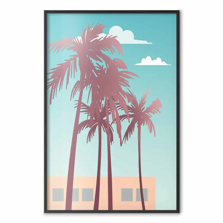 Miami Tree Posters Examples Poster Miami Palm Trees - Holiday View With Blue Sky and White Clouds ...
