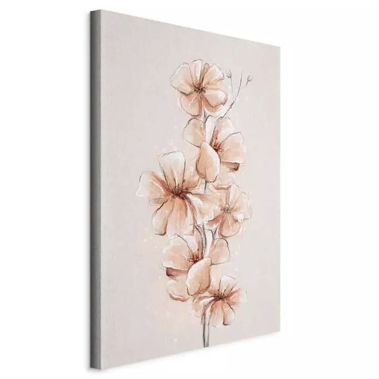 Boho-Aquarellblumen (1-teilig) - Natur in warmen Sepia-Tönen